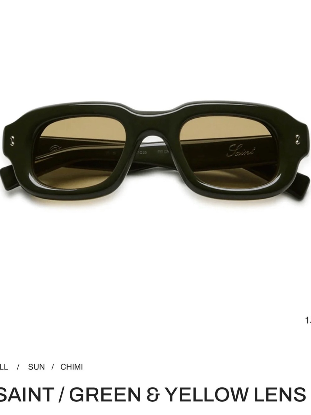 CHIMI SAINT Men’s Green Sunglasses with Yellow Lens